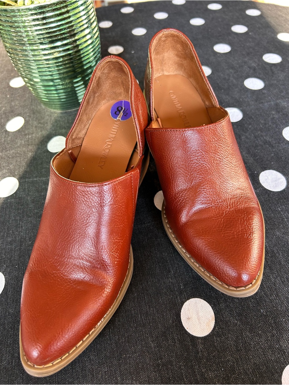 Cynthia Rowley Eddie Bootie Women's Rust Brown Slip-On Ankle Block Heels Sz 8.5